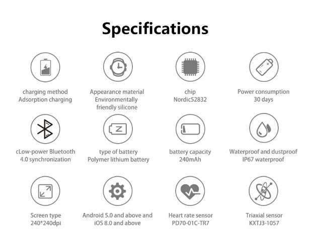 T1 Fitness Bracelet – IP67 Waterproof Smart Health Tracker – Black