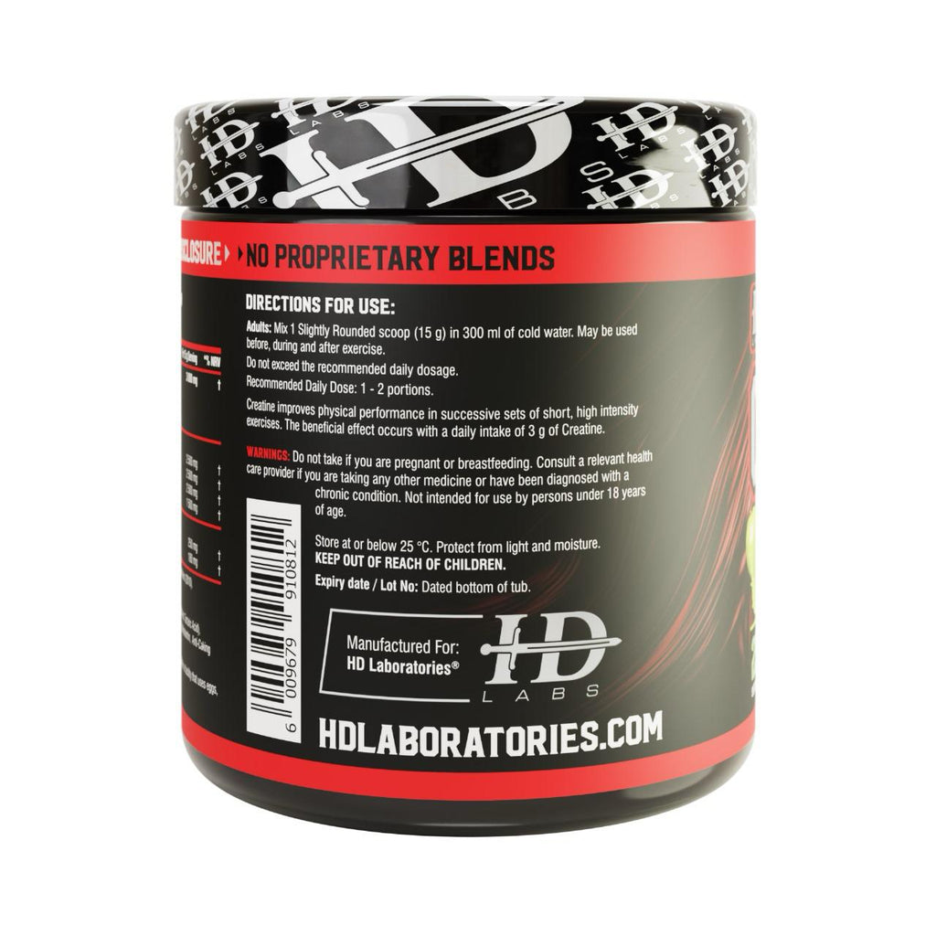 HD Labs Creatine Monohydrate - Green Apple - 300g