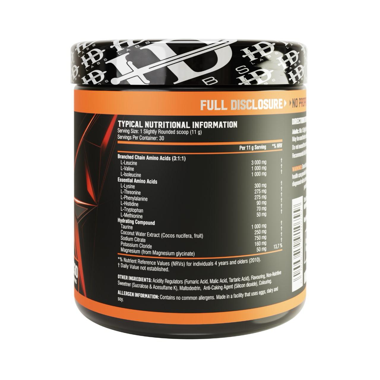 HD Labs BCAA + EAA Amino Blend - Tropical Island - 300g